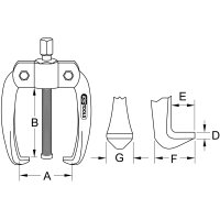 Universal-Abzieher 2-armig, 10-70mm