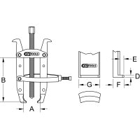 Universal-Abzieher 2-armig mit Spannbügel, 110mm