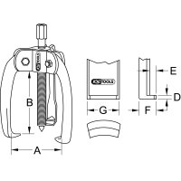 Universal-Abzieher 3-armig, 10-60mm, 45mm