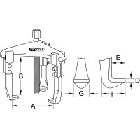 Universal-Abzieher 3-armig, 20-90mm