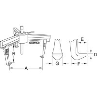 Universal-Abzieher 3-armig, 150-700mm