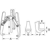 Universal-Abzieher 3-armig, 18-100mm