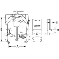 Universal-Abzieher 2-armig, 30 t