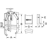 Universal-Abzieher 3-armig, 30 t, 400mm