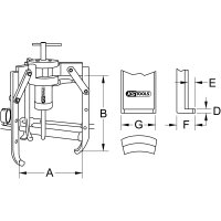 Universal-Abzieher 3-armig, 30 t, 310mm