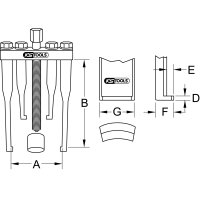 Universal-Lenkrad-Abzieher 2-armig für PKW, 90mm
