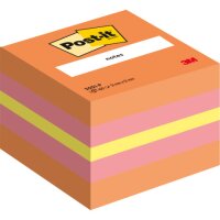 Haftnotizblock W&uuml;rfel, 51x51mm, 400 Blatt, pink...
