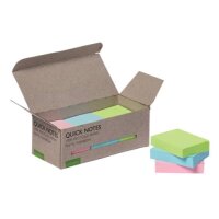 Haftnotizblock Recycling - 51 x 35 mm, pastell, 12...