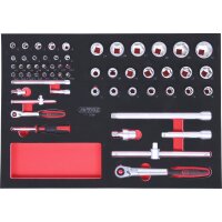 SCS 1/4"+1/2" Steckschlüssel-Satz, 58-tlg in 1/1 Systemeinlage