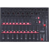 3/8"+1/2" SCS Kraft-Steckschlüssel-Satz, 73-tlg in 1/1 Systemeinlage