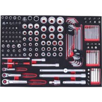 SCS 1/4"+3/8"+1/2" Steckschlüssel-Satz, 160-tlg, in 1/1 Systemeinlage