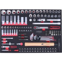 SCS 1/4"+1/2" Steckschlüssel-Satz, 163-tlg in 1/1 Systemeinlage