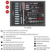 1/4"+3/8"+1/2" Steckschlüssel-Satz, 179-tlg in 1/1 Systemeinlage