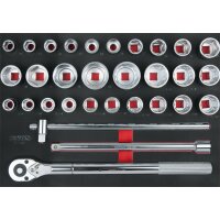SCS Steckschlüssel-Satz, 31-tlg, 3/4" in 1/1...