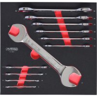 SCS Doppel-Maulschlüssel-Satz, 11-tlg 6-41mm in 2/3 Systemeinlage