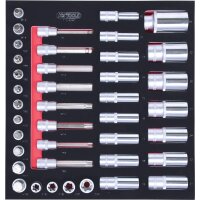 SCS 1/2" Steckschlüssel-Satz, 40-tlg in 2/3 Systemeinlage
