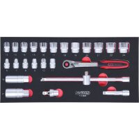 SCS 3/8" Steckschlüssel-Satz, 25-tlg in 1/3 Systemeinlage