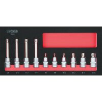 SCS Bit-Stecknuss-Satz, XZN, 10-tlg in 1/3 Systemeinlage