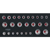SCS 1/2" Steckschlüssel-Satz, 26-tlg in 1/3...