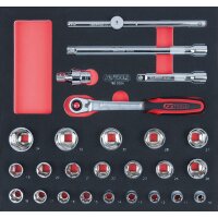SCS CHROMEplus 1/2" Steckschlüssel-Satz, 26-tlg...