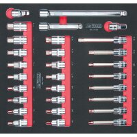 SCS CHROMEplus 1/2" Bit-Stecknuss-Satz, 29-tlg in...
