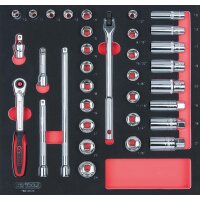 SCS CHROMEplus 3/8" Steckschlüssel-Satz, 34-tlg...