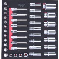 SCS CHROMEplus 1/2" Steckschlüssel-Satz, 40-tlg in 2/3 Systemeinlage