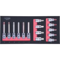SCS CHROMEplus 1/2 Bit-Stecknuss-Satz, 15-tlg in 1/3 Systemeinlage