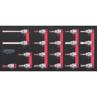 SCS CHROMEplus 3/8" Bit-Stecknuss-Satz , 21-tlg in...