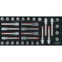 SCS 1/2" CHROMEplus Bit-Stecknuss-Satz, 32-tlg, in...