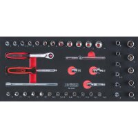 SCS CHROMEplus 1/4" Steckschlüssel-Satz, 42-tlg...