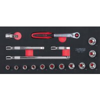 SCS CHROMEplus 3/8" Steckschlüssel-Satz, 17-tlg...