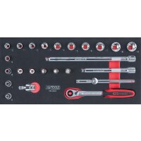 SCS CHROMEplus 3/8" Steckschlüssel-Satz, 24-tlg...
