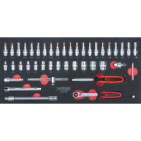 SCS CHROMEplus 1/4 Steckschlüssel-Satz,46-tlg in 1/3...