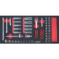 SCS CHROMEplus 1/4 Steckschlüssel-Satz,47-tlg in 1/3...