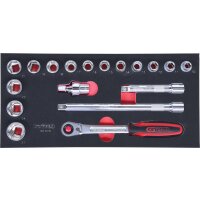 SCS CHROMEplus 1/2 Steckschlüssel-Satz, 18-tlg in 1/3 Systemeinlage