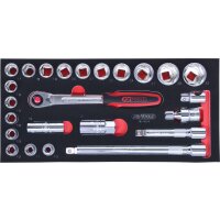 SCS CHROMEplus 1/2" Steckschlüssel-Satz, 24-tlg in 1/3 Systemeinlage