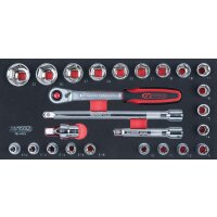 SCS CHROMEplus 1/2" Steckschlüssel-Satz, 25-tlg...