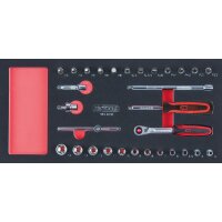SCS CHROMEplus 1/4 Steckschlüssel-Satz, 30-tlg in...