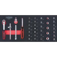 SCS CHROMEplus 1/4 Steckschlüssel-Satz, 37-tlg in...