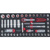 SCS CHROMEplus 3/8 Steckschlüssel-Satz, 46-tlg in...