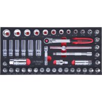 SCS CHROMEplus 3/8 Steckschlüssel-Satz, 46-tlg in 1/3 Systemeinlage