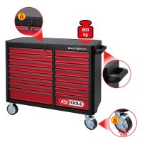 MASTERline Werkstattwagen, mit 16 Schubladen schwarz/rot