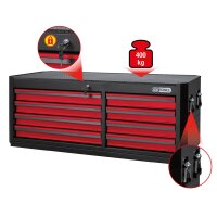 MASTERline Werkstattwagenaufsatz, mit 8 Schubladen schwarz/rot