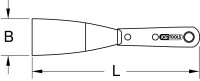 EDELSTAHL Spachtel, 63mm, mit Holzgriff