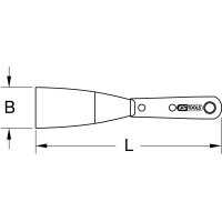 EDELSTAHL Spachtel, 63mm, mit Holzgriff