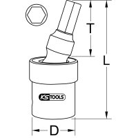 1/2" Kraft-Kugelgelenk-Bit-Stecknuss, 19mm