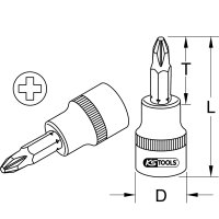 1/4" Bit-Stecknuss, PH0