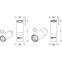 1/2" Stecknuss für Zündkerzen, 13/16