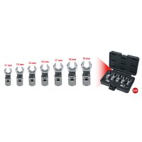 3/8" Gelenk-Ringschlüssel-Stecknuss-Satz (offen), 7-tlg